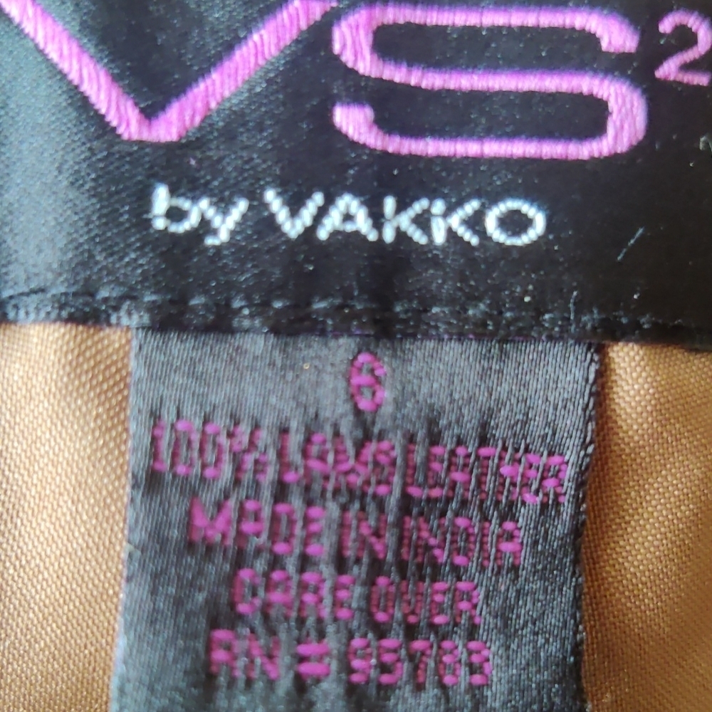 Vakko VS2 By Vakko Women's Lamb Leather Pants Size 6 - Picture 5 of 6